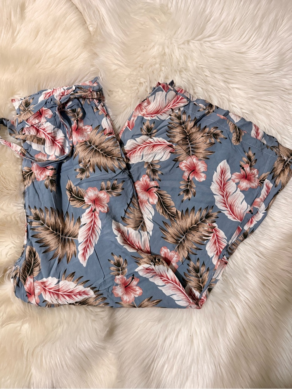 New Look Blue Tropical Floral Shorts